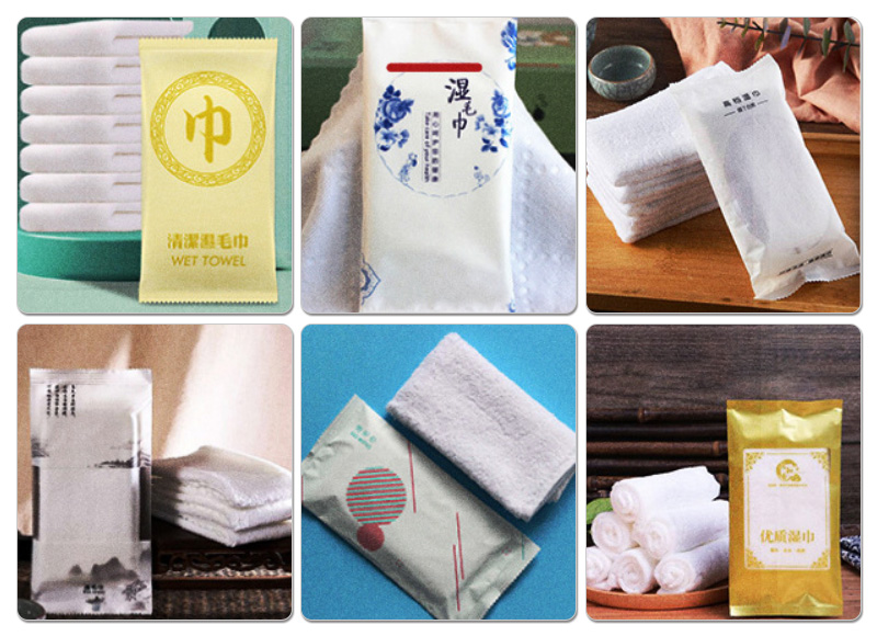 濕毛巾折疊包裝機樣品